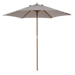 2.5m Wood Garden Parasol Sun Shade | Gray