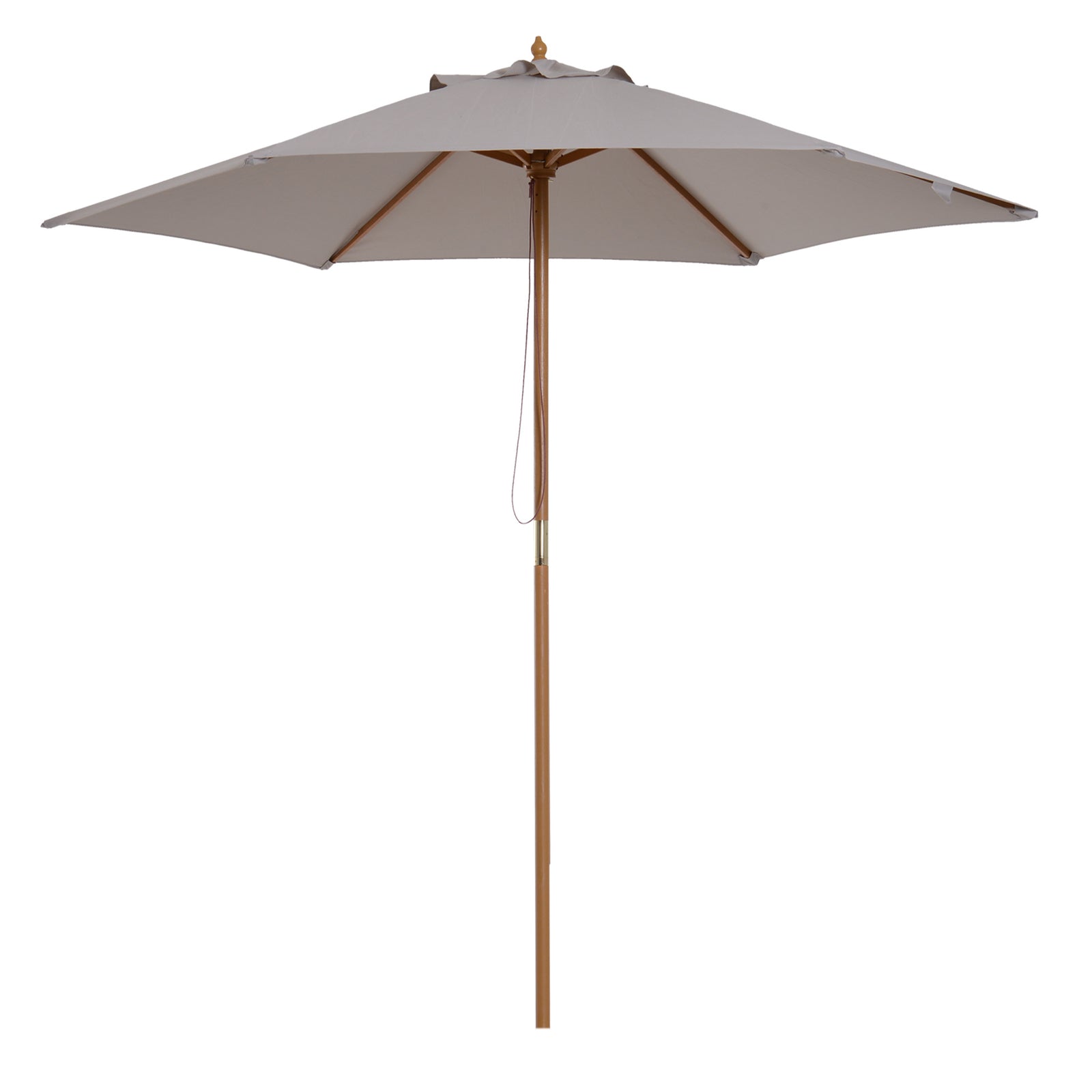 2.5m Wood Garden Parasol Sun Shade | Gray