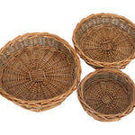Wicker Unpeeled Willow Round Tray | Set of 3 | Brown