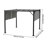 Breeins 3m X 3m Garden Pergola With Retractable Canopy, Uv & Water-resistant Canopy Pa-coated Polyester Roof,Heavy-duty Steel Frame Patio Gazebo