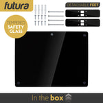 Electric Wifi Glass Radiator Panel Heater Black Wall Mounted Or Floor Standing Bathroom Safe, Timer And Thermostat | 1000w | Black