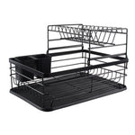 2-tier Metal Kitchen Dish Drainer Rack | Black