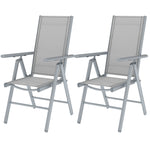 2pcs Folding Chair W/ Breathable Mesh Back And Seat | Light Grey