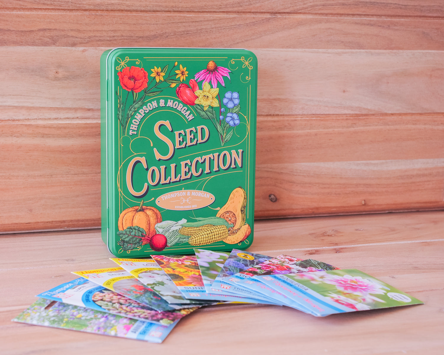 Seed Tin + 10 Flower Seed Packets