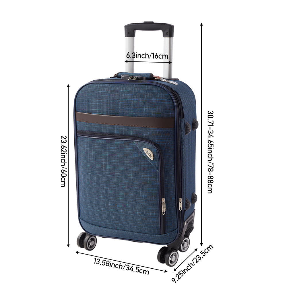 20" Softshell Expandable Suitcase With Combination Lock | Blue