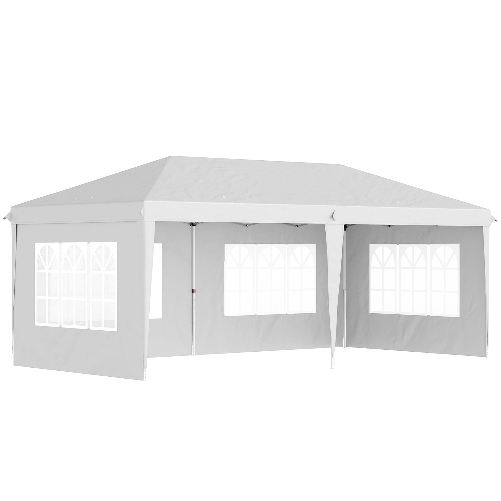 3 X 6m Garden Pop Up Gazebo, Height Adjustable | White