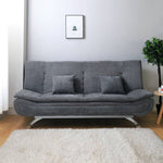 Linen Fabric 2-seat Convertible Sofa Bed With Pillows