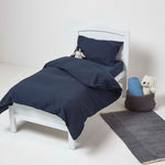 Linen Kid's Pillowcases, Pack Of 2 | 40 x 60cm | Navy Blue