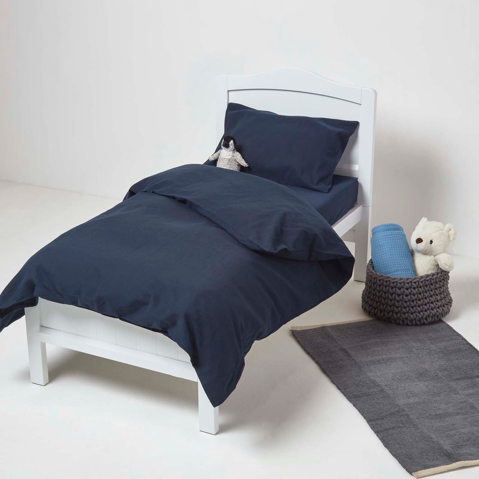 Linen Fitted Cot Sheet 60 X 120 Cm, Pack Of 2 | Cot | Navy Blue