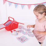 Red Wicker Basket And Tea Set, Pretend Play, Role Play Toys