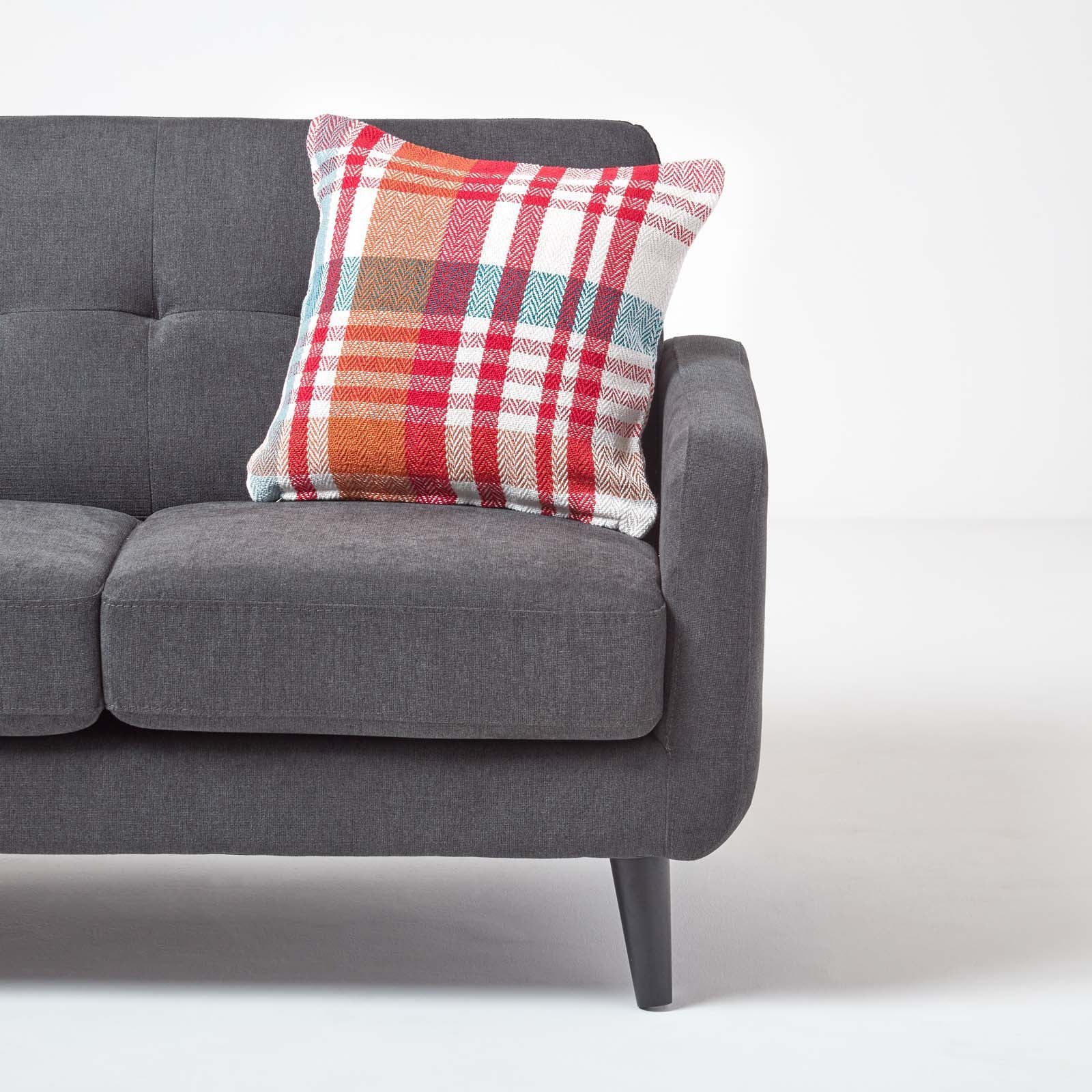 Tartan Cotton Falun Cushion Cover | 60cm x 60cm | Red