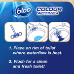 Colour Active Anti-limescale Odour Stop Bleach Toilet Rim Block 50g, 3pk