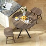 80cm Round Dining Table, Industrial Kitchen Table With Steel Legs | Brown