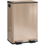 2 X 28l Dual Kitchen Bin Pedal Bin For Recycling And Waste | Gold