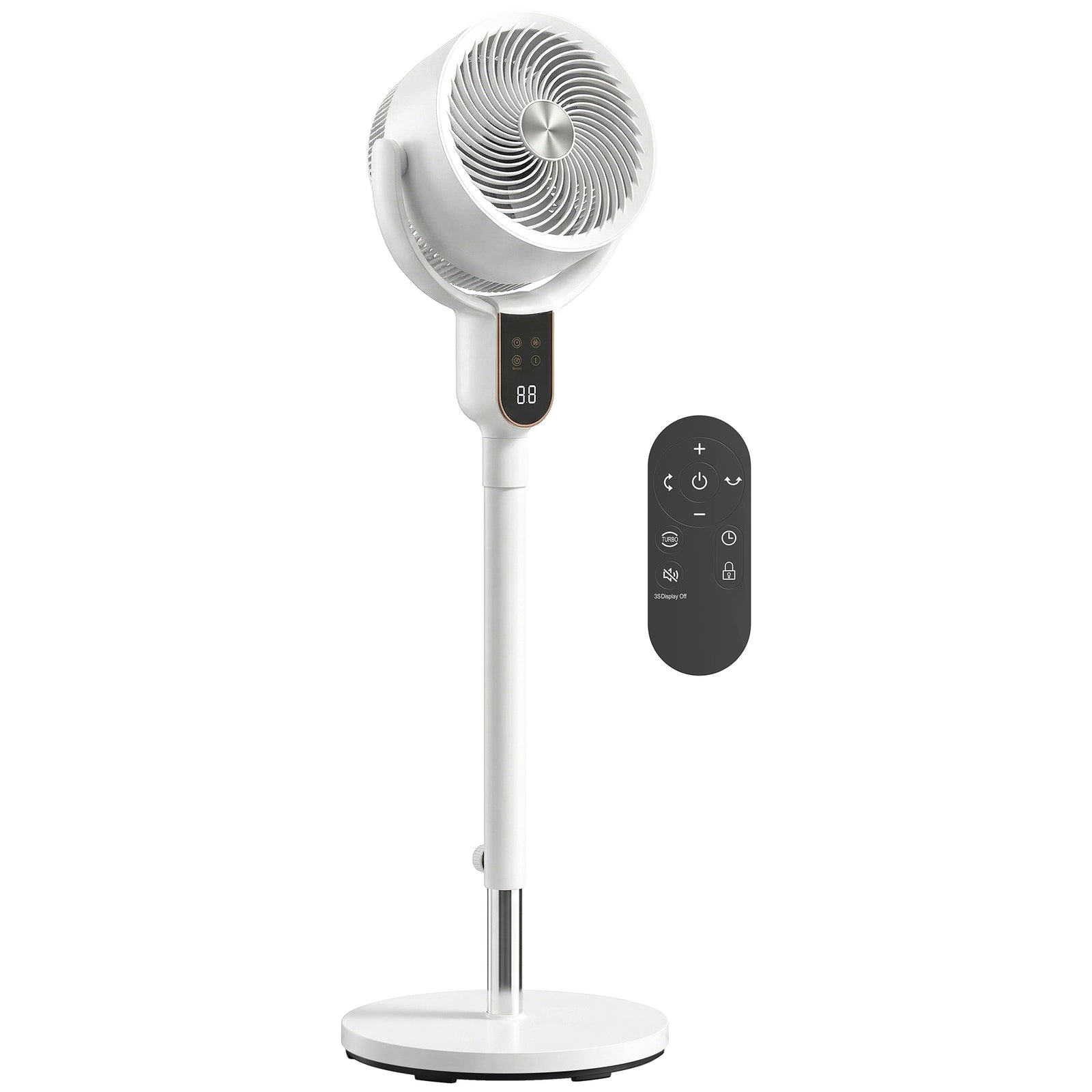 20 Db Silent Standing Fan For Bedroom, 42" Pedestal Fan | White