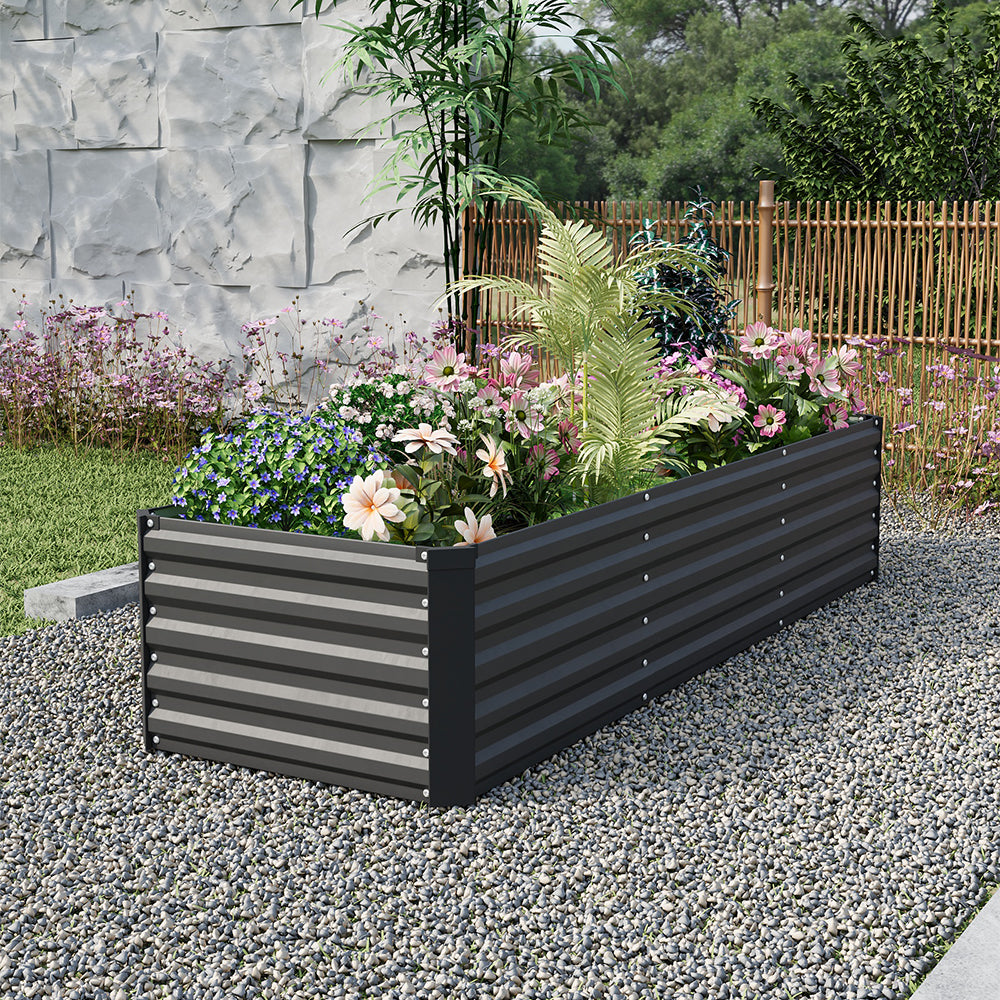 Rectangular Garden Bed – Durable Steel Planter With Safe Edges, 240cm W X 80cm D X 45cm H, Spacious Vegetable Growing Area