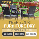 Round Waterproof Garden Furniture Cover, Outdoor Patio Weatherproof Table & Chair Set Shield | 230 x 100cm | Black