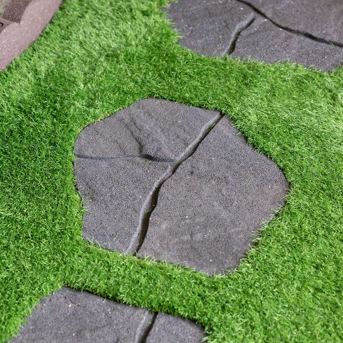 Rubber Garden Stepping Stones - Walkway | Set of 2 | Grey