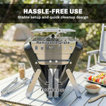 Charcoal Bbq Grill Portable With Tilting Grate | Black