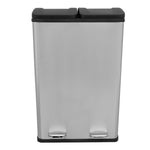 60l Dual Pedal Bin | Silver