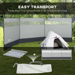 4 Pole Camping Windbreaks With Clear Windows And Carry Bag | Gray