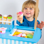Wooden Ice Cream Cart, With Ice Creams And Lollies