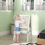 2-in-1 Double-sided Easel For Kids, With Storage Shelf- Blue