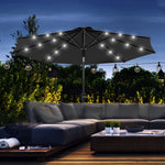 2.7m Patio Led Umbrella W/ Tilt/crank | Black