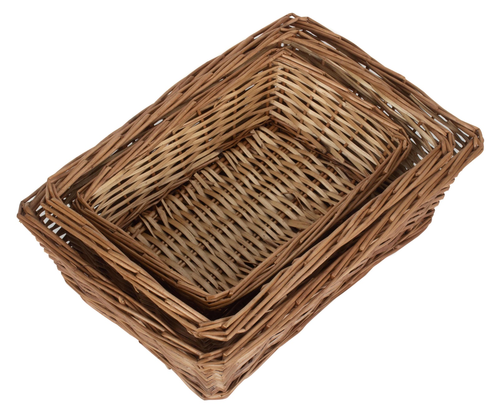 Tapered Split Willow Tray | Set-of-3 | Brown