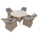 Sicilia Rattan 4 Seat Dining Set | Sandy Oak
