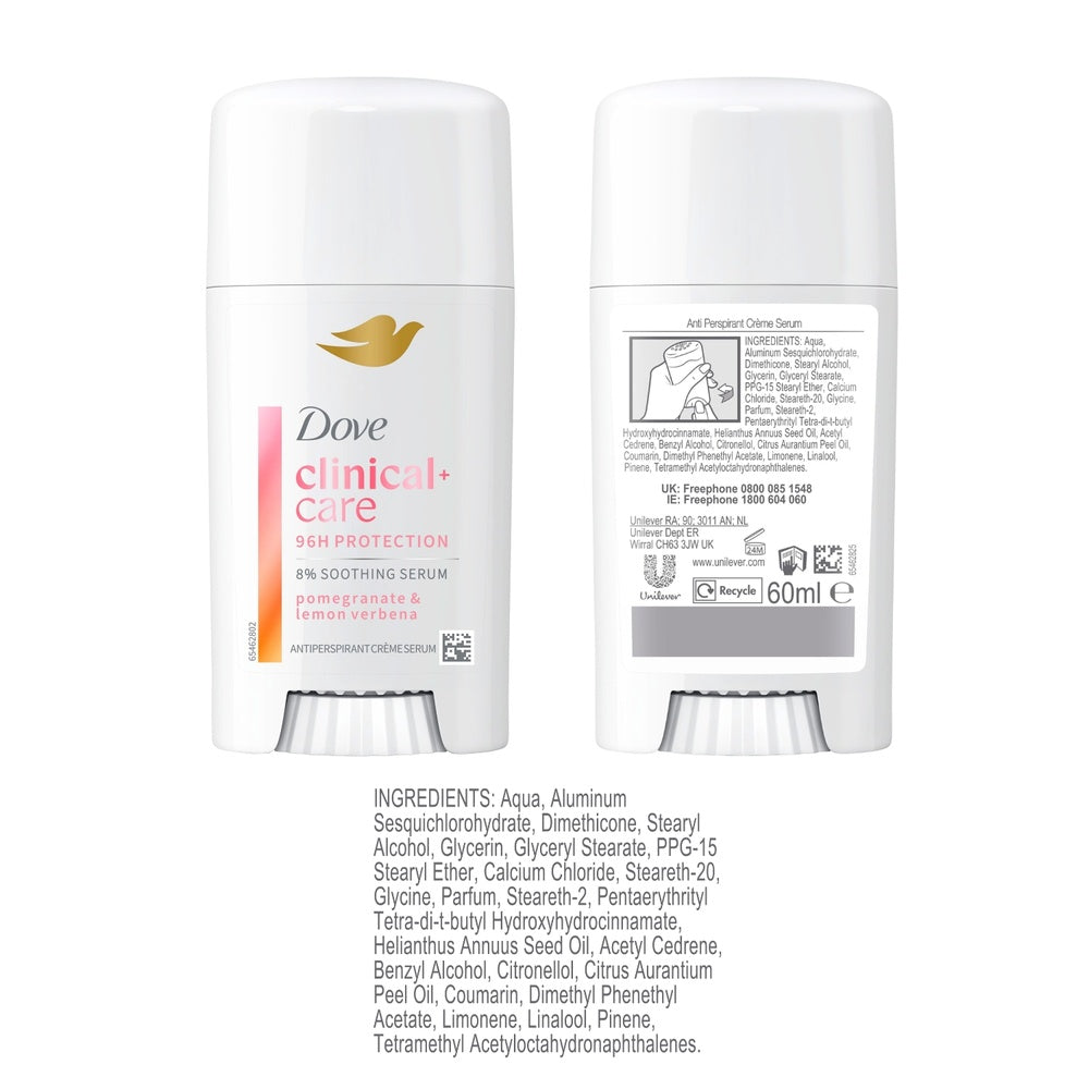 Clinical + Care Anti-perspirant Cream, Pomegranate & Lemon Verbena, 60ml | Set-of-6