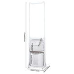 Living and Home 2-tier Plastic Rolling Laundry Baskets With Hanging Rack