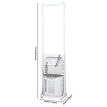 2-tier Plastic Rolling Laundry Baskets With Hanging Rack