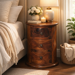 Artisan Furniture Solid Mango Wood 3 Drawer Chestnut Sheesham Drum
