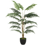 HOMCOM 120cm Tall Artificial Fern Topiary Tree In Cement Pot, Green