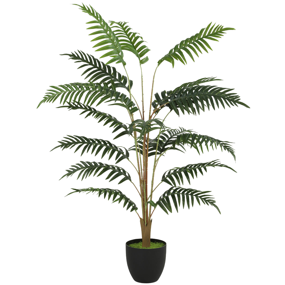 HOMCOM 120cm Tall Artificial Fern Topiary Tree In Cement Pot, Green