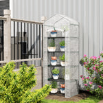 5 Tier Mini Greenhouse Grow House W/ Roll Up Door | Gray