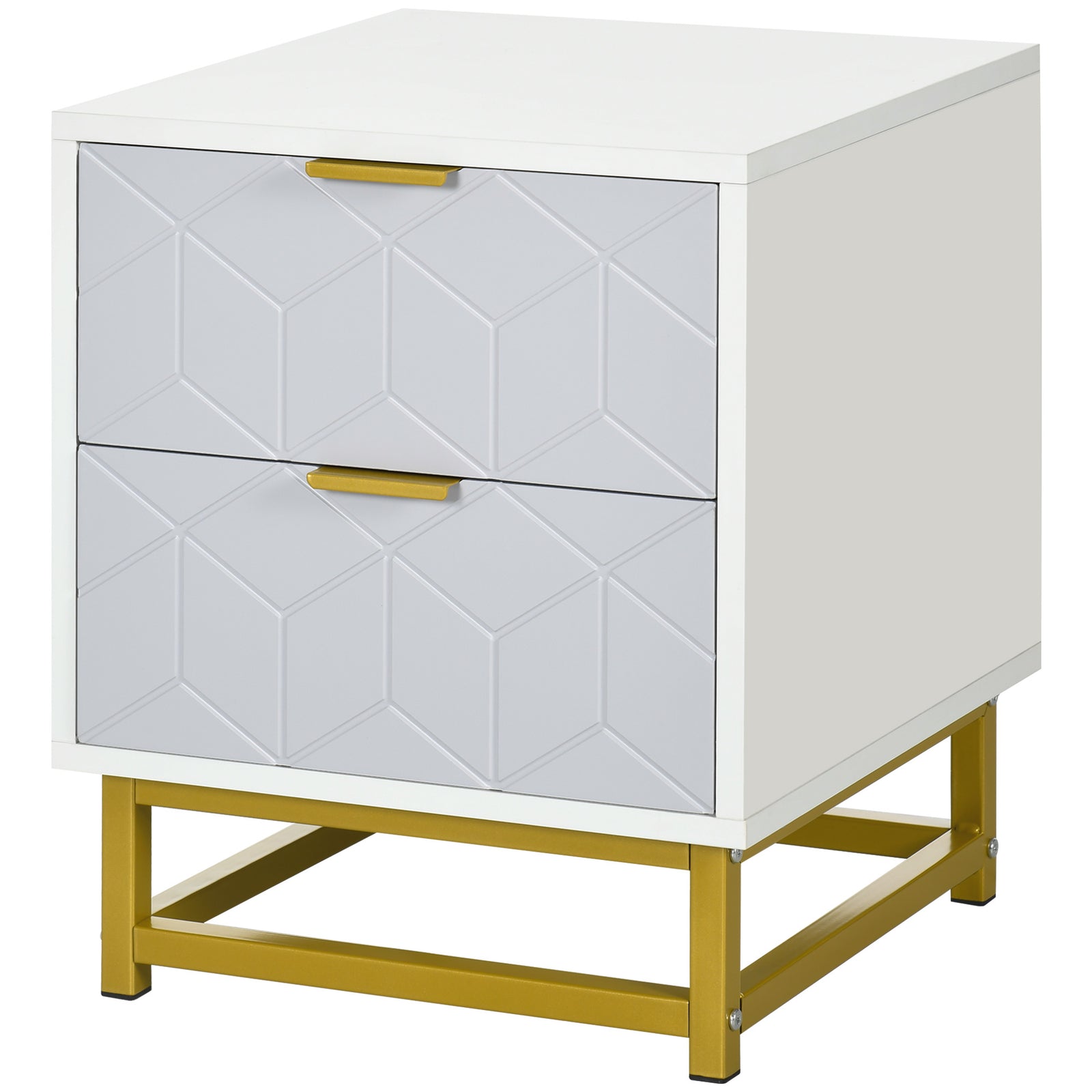 Bedside Table, Sofa Side Table W/ 2 Drawers Living Room
