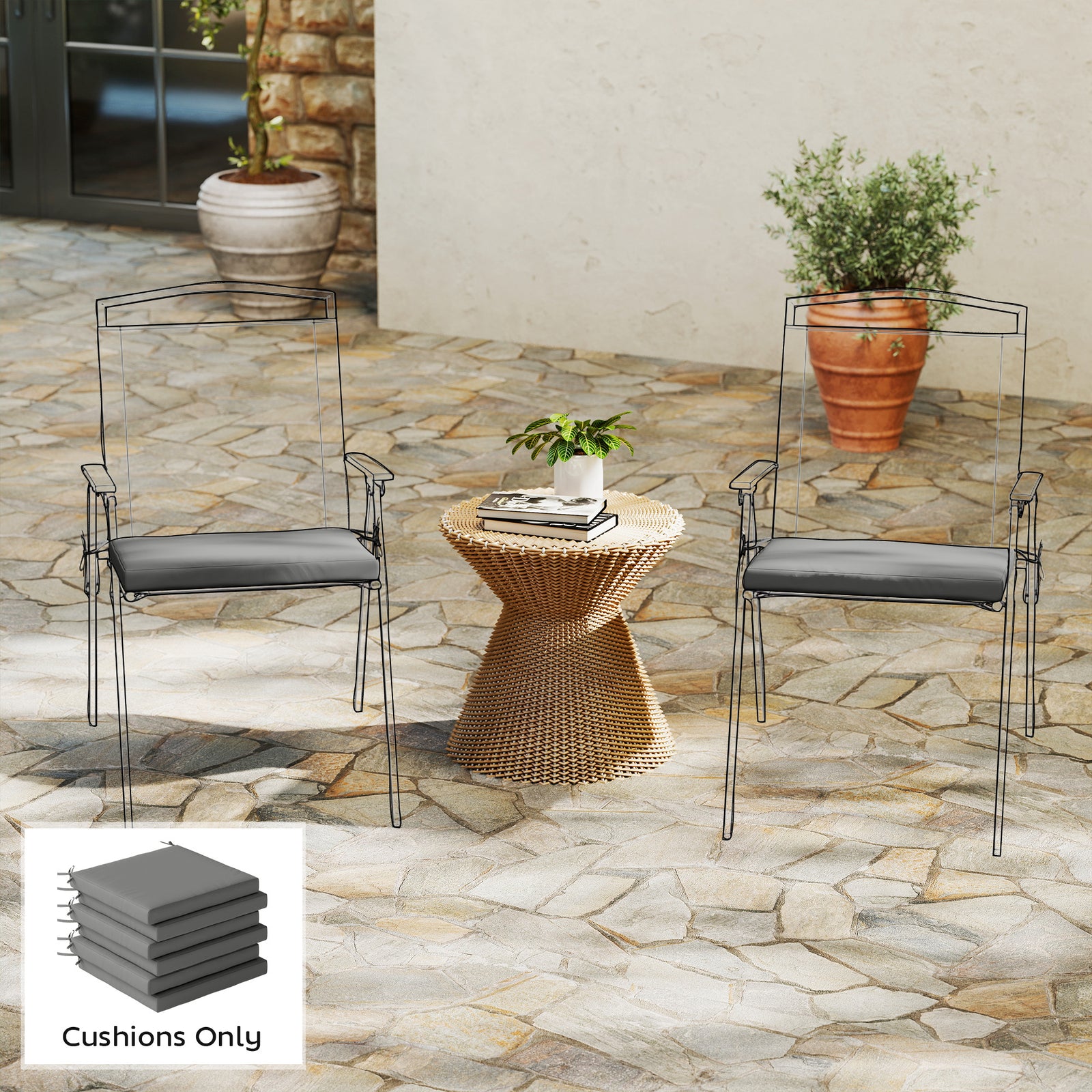 Seat Cushions With Machine Washable Cover | Dark Grey