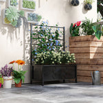 Raised Bed With Trellis, Galvanised Planter Box, Black