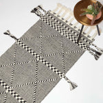 Edessa Black & White Kilim Wool Rug | 200cm | Black & White