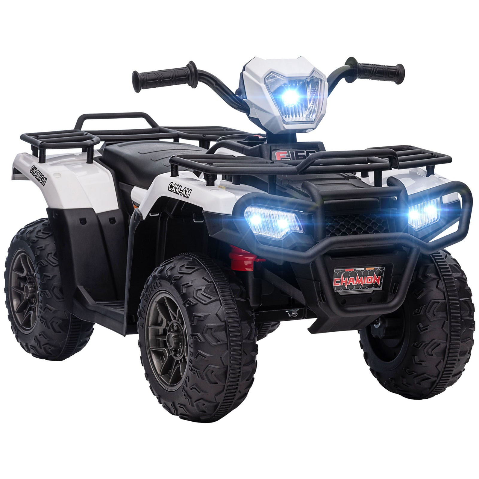 12v Electric Quad Bike For Kids W/ Led Headlights, Music | White
