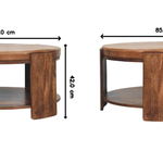 Solid Wood Savoy Leather Coffee Table