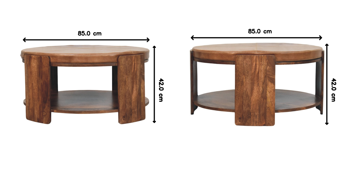 Solid Wood Savoy Leather Coffee Table