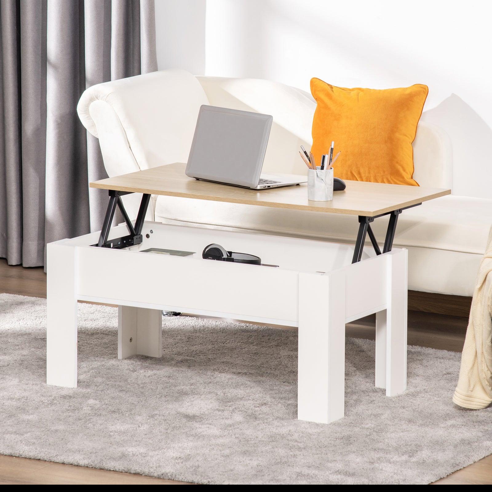 Lift Top Coffee Table With Storage Compartment