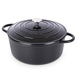 Cast Iron Dutch Oven Casserole Pot With Lid - 30cm (6.9l) | Black