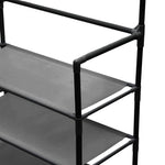 Entryway 4 Tier Shoe Rack With Coat Hanger | Black