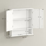 kleankin Wall Mounted Mirror Cabinet W/ Double Mirror Doors & Shelf