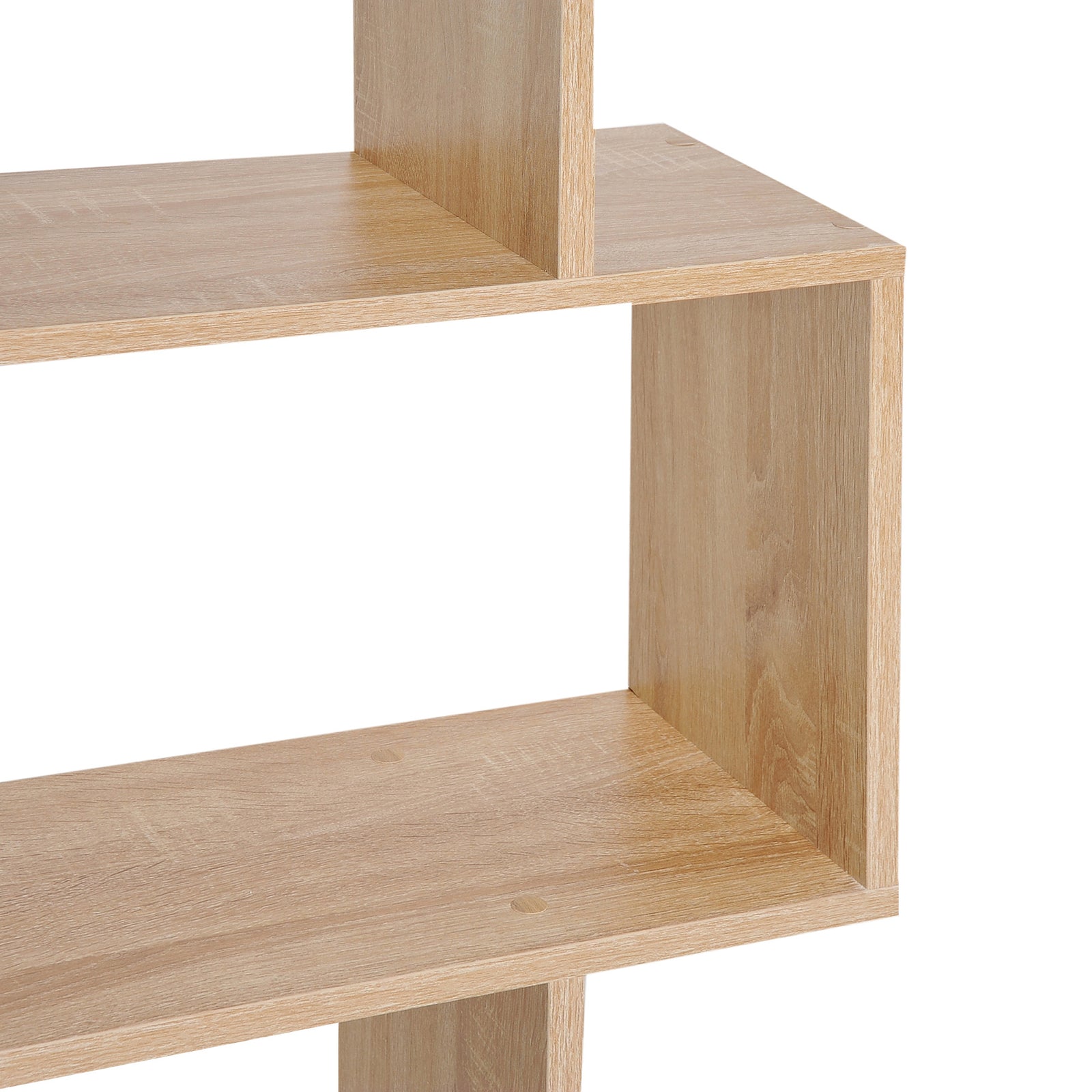 6-tier Wooden Modern S-shaped Shelf Storage Unit Home Office | One Size | Natura