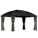 3x4m Hardtop Gazebo With Metal Roof And Aluminium Frame | Dark Grey